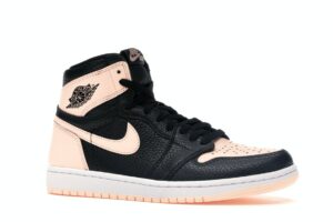 Nike Air Jordan 1 Retro High OG Black Crimson Tint черные с розовым кожаные женские (35-39)